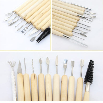 Wooden Handle Clay Sculpting Tools 11 Pcs Kit - wnkrs