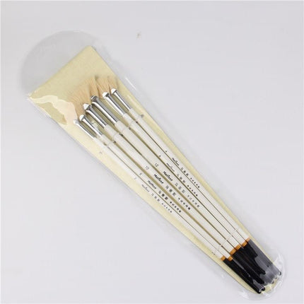 Cream Color Oil Paint Brush 6 Pcs Set - wnkrs