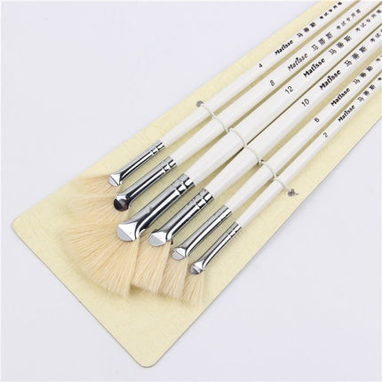 Cream Color Oil Paint Brush 6 Pcs Set - wnkrs