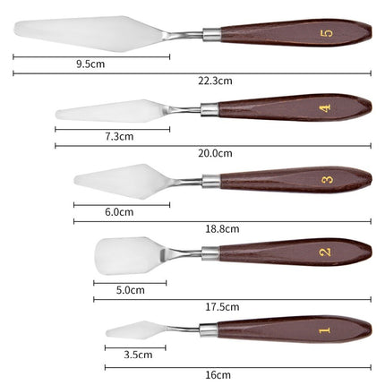 Stainless Steel Palette Scraper 5 pcs Set - wnkrs