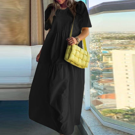 Women's Casual Dress with Puff Sleeves - Wnkrs