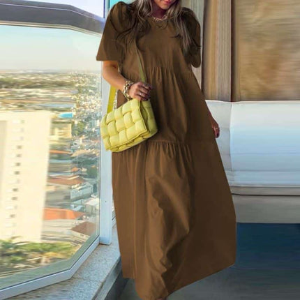 Women's Casual Dress with Puff Sleeves - Wnkrs