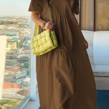 Women's Casual Dress with Puff Sleeves - Wnkrs