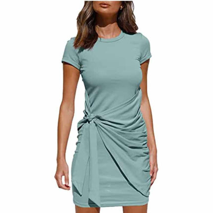 Women's Short Sleeved Wrap Ruched Dress - Wnkrs