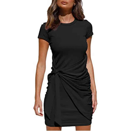 Women's Short Sleeved Wrap Ruched Dress - Wnkrs