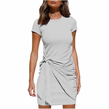 Women's Short Sleeved Wrap Ruched Dress - Wnkrs