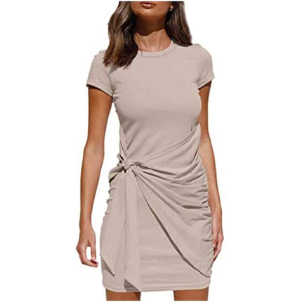 Women's Short Sleeved Wrap Ruched Dress - Wnkrs