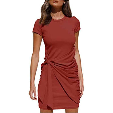 Women's Short Sleeved Wrap Ruched Dress - Wnkrs