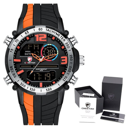 Men's Striped Silicone Strap Sports Watch - wnkrs