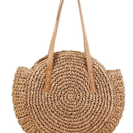 Round Shaped Straw Bag for Women - Wnkrs