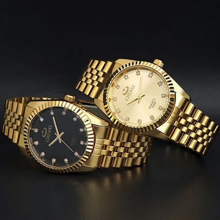 Women's Golden Steel Quartz Watch - wnkrs