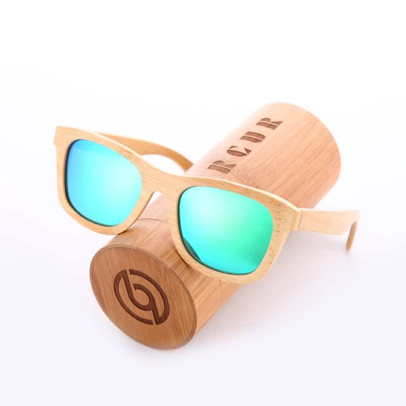 Men's Retro Square Shaped Bamboo Sunglasses