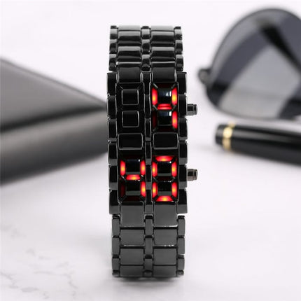 Men's Stylish Digital Metal Band Wristwatch - wnkrs