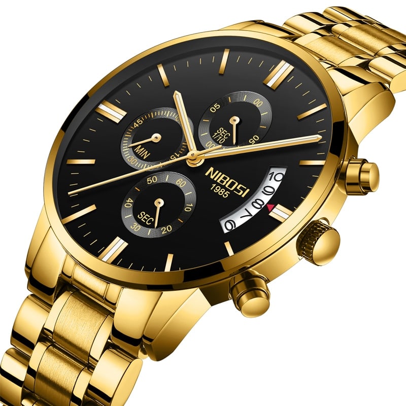 Men's Chronograph Leather Watch