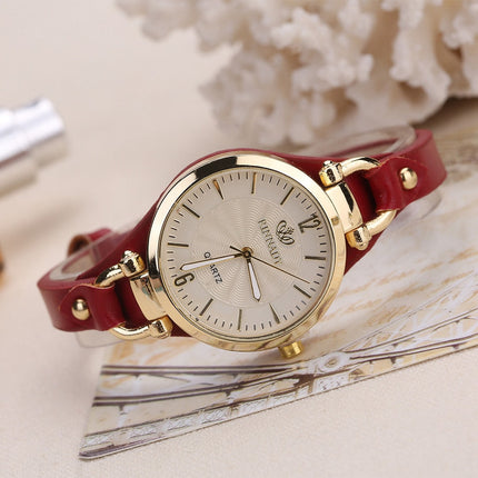 Women's Stylish Wristwatch with Thin Leather Band - wnkrs