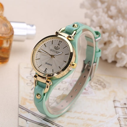 Women's Stylish Wristwatch with Thin Leather Band - wnkrs