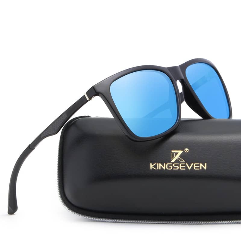 Square-Style Sunglasses with Slim Contrast Arms