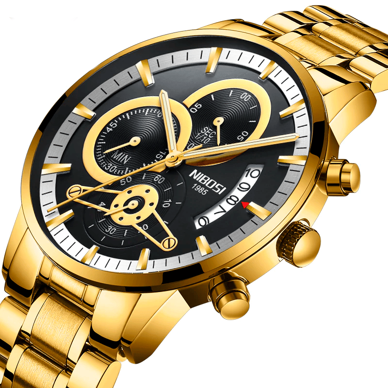 Quartz Bracelet Watch with Two Dial Layouts