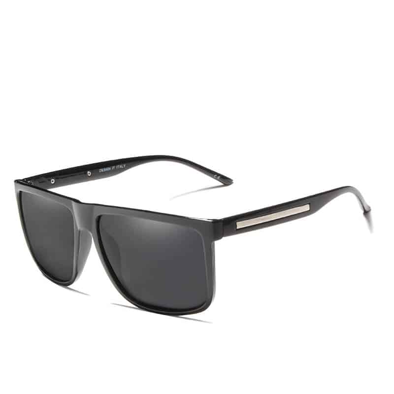 Square-Front Sunglasses with Temple-Strip Accents