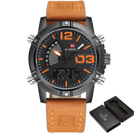 Men's Sport Style Wristwatch with Leather Band - wnkrs