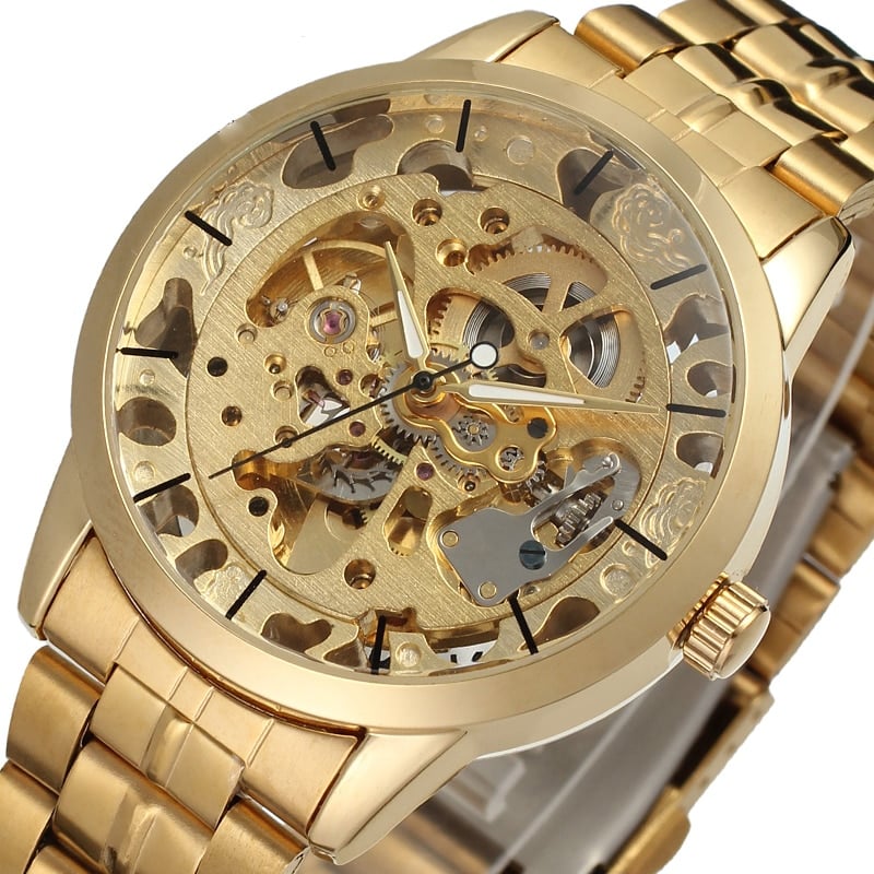 Skeleton-Style Mechanical Bracelet Watch