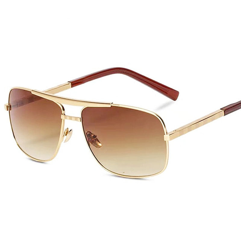 Men's Square Metal Frame Sunglasses