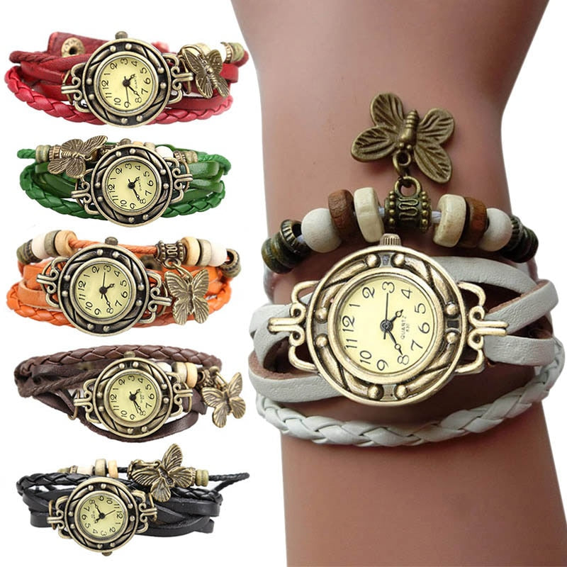 Women's Retro Style Multi-Layer Bracelet Watch