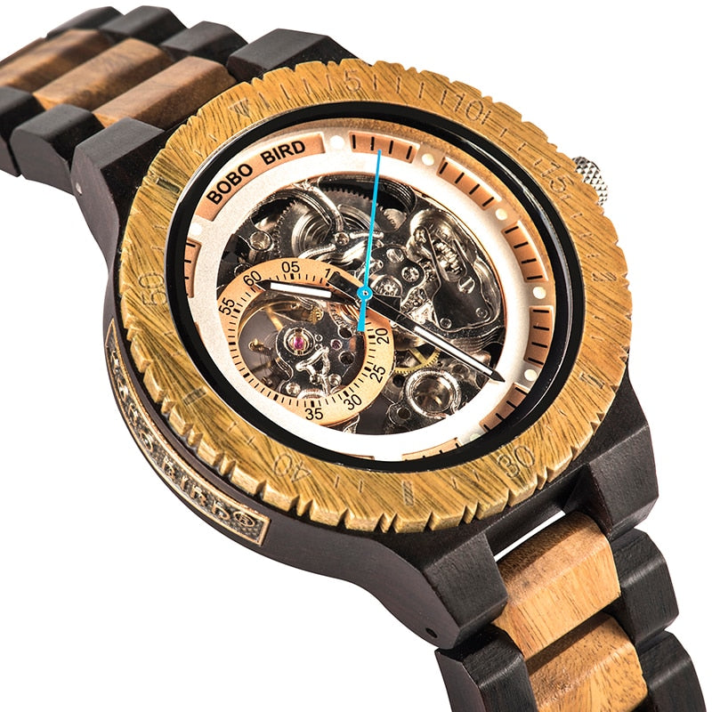 Men's Wooden Automatic Mechanical Watch