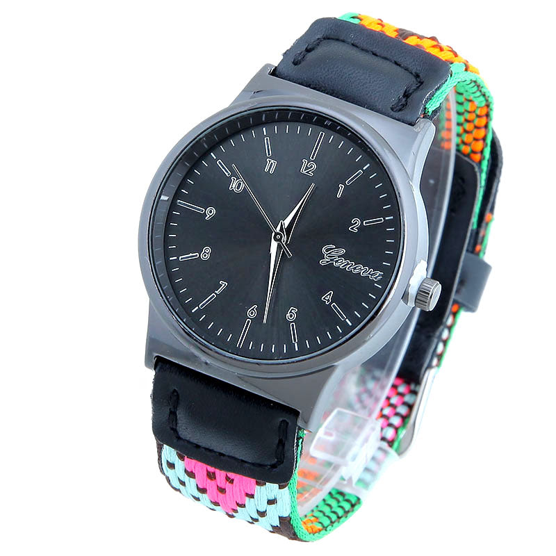 Patterned-Strap Quartz Watch