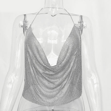 Women's Glittery Top With Shoulder Straps - Wnkrs