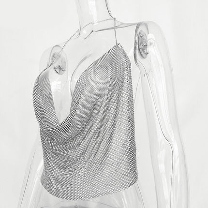 Women's Glittery Top With Shoulder Straps - Wnkrs