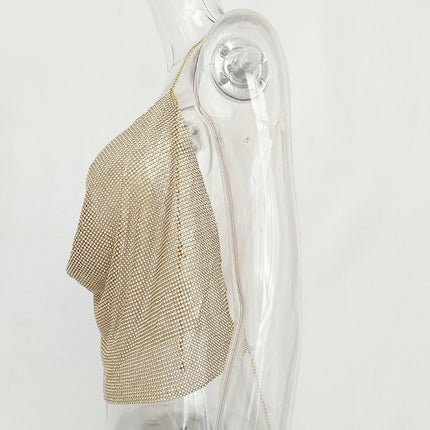 Women's Glittery Top With Shoulder Straps - Wnkrs