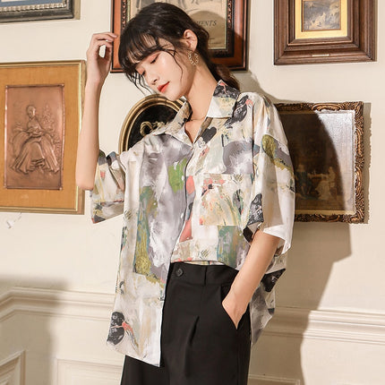 Women's Oversized Short Sleeve Blouse - Wnkrs