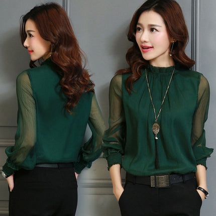 Women's Casual Long Sleeve Blouse - Wnkrs