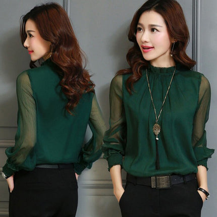 Women's Casual Long Sleeve Blouse - Wnkrs