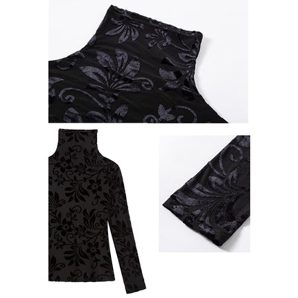 Women's Velvet Leaves Sheer Blouse - Wnkrs