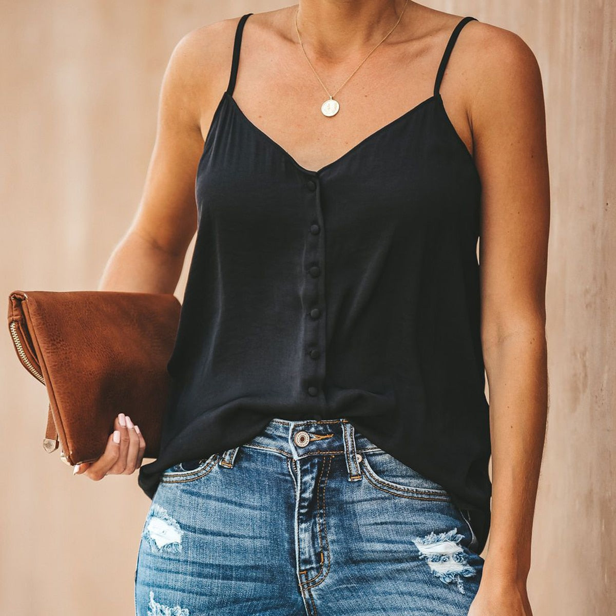 Simple Button Down Cami Top