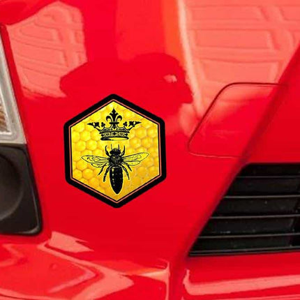 Bee with a Crown Waterproof Hex Sticker - wnkrs