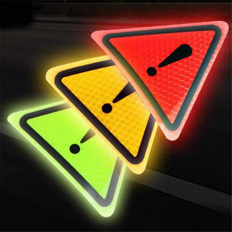 Triangle Exclamation Reflective Warning Sticker