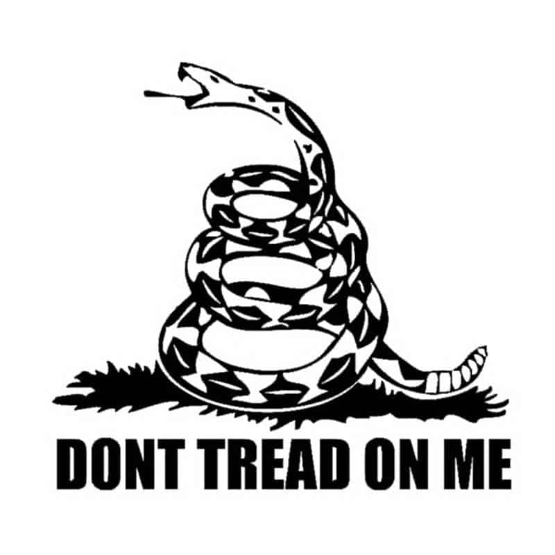Coiled Snake Dont Tread on Me Vinyl Decal