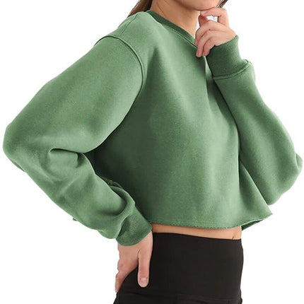 Sudadera elegante de mezcla de algodón y poliéster de gran tamaño para mujer