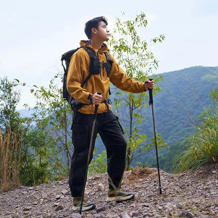 Bastón de trekking de carbono ultraligero: herramienta portátil y antichoque para senderismo