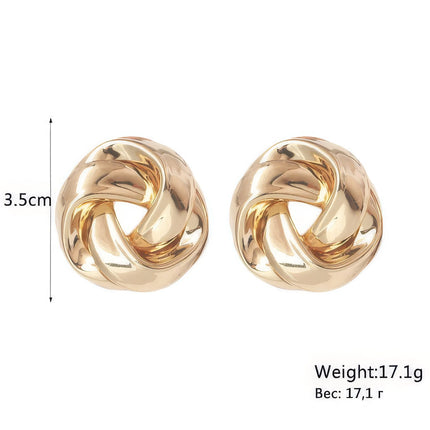 New Gold Spiral Drop Earrings: Exaggerated Ear Jewelry for Women