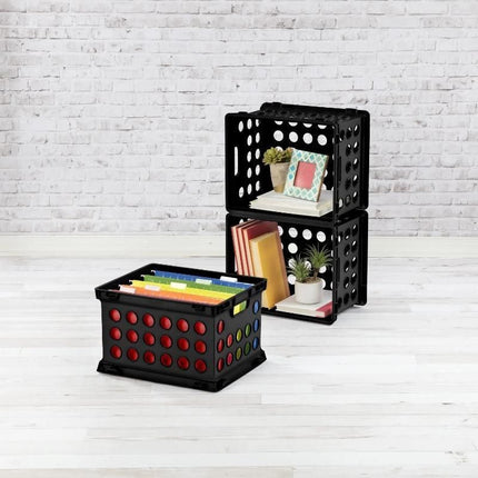 Black Plastic File Crates for Storage & Organization - Wnkrs