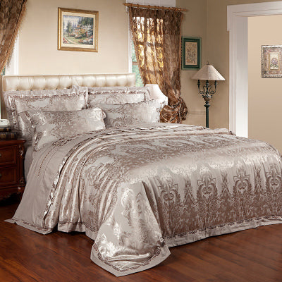 Ice Silk Jacquard European Luxury High-end Linen And Cotton Bedding Set - Wnkrs