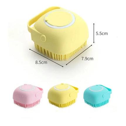 Brosse de massage en silicone pour salle de bain pour animaux de compagnie - Outil de bain doux et sûr pour chiens, chats et enfants