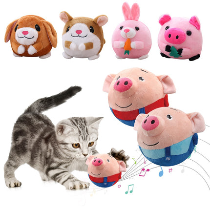 Balle en peluche interactive et parlante pour animaux de compagnie