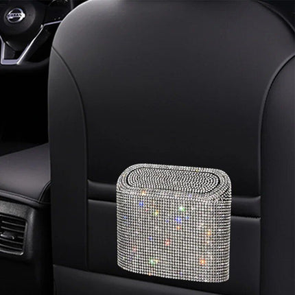 Bling Car Trash Can with Rhinestone Accents - Wnkrs