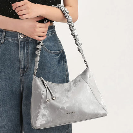 Bolso de hombro de PU de lujo para mujer: bolso bandolera de moda y para guardar cosméticos