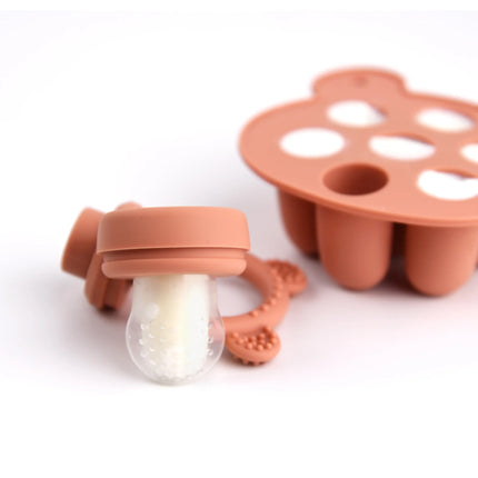 Plateau d'alimentation pour bébé et moule à glace en silicone à motif animalier